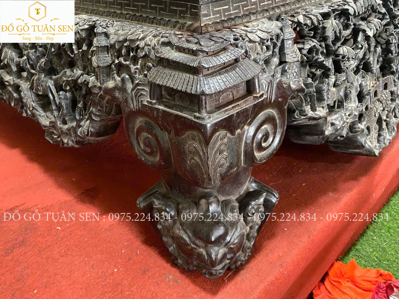 Nét đẹp tinh tế của bộ sập đục tích gỗ gụ 